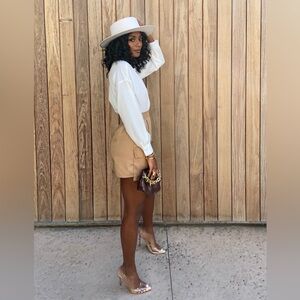 Deep cut long sleeve top